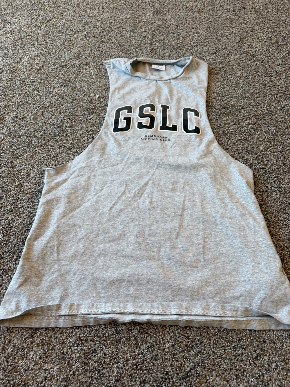 Gymshark GSLC Lifting Club Tank Small Gray Collegiate Muscle Cutoff Gym Top